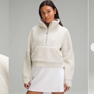 Lululemon Scuba Oversized Fleece Funnel Neck Bone Sz XS/S‎